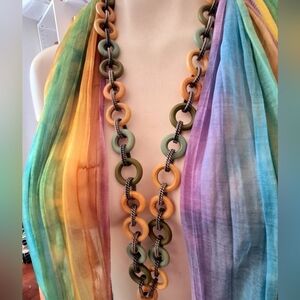 Multicolor Wooden Link Necklace